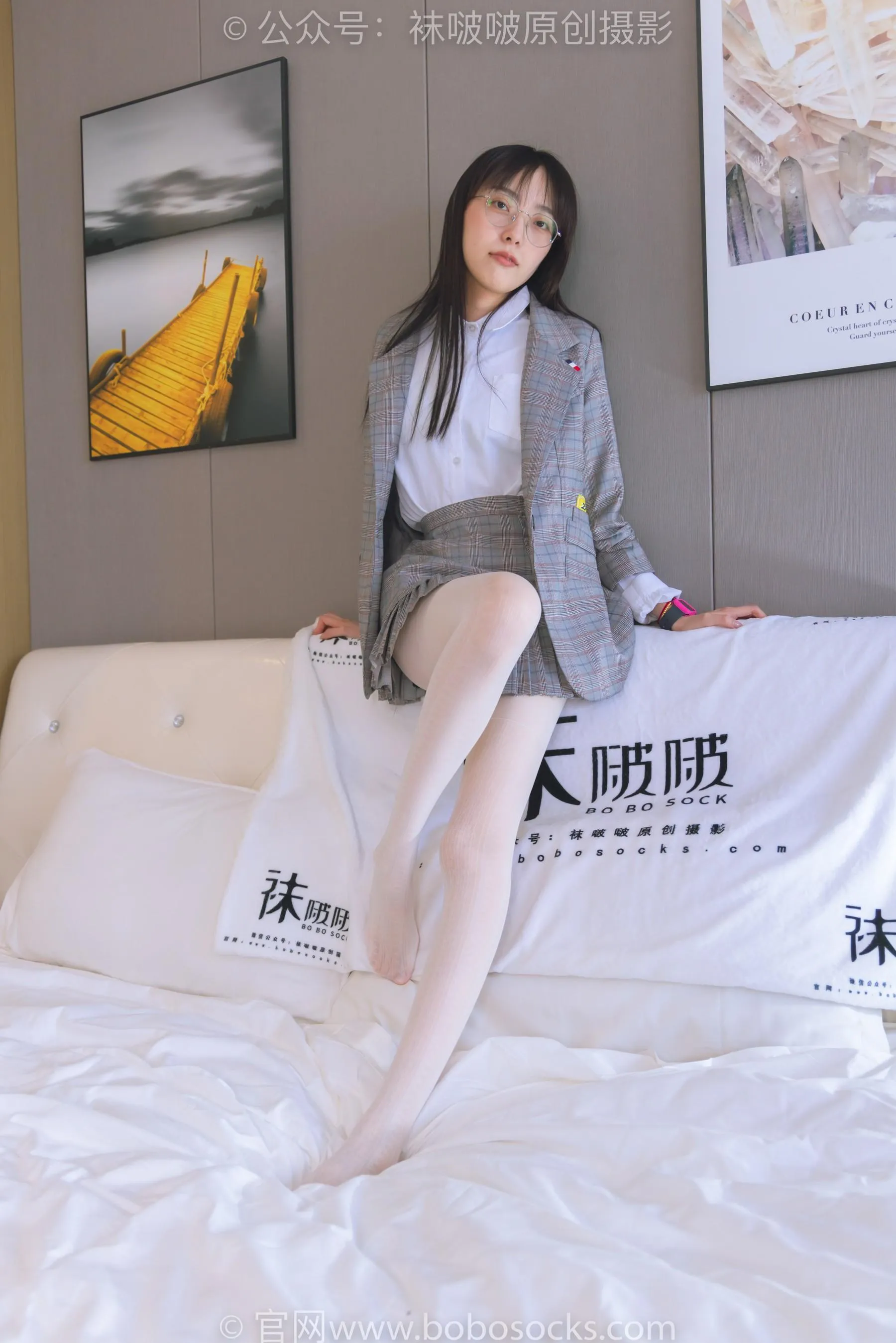 [BoBoSocks袜啵啵]NO.202 稚予-皮鞋、白色蕾丝丝袜、ol风[23] [53P]插图8